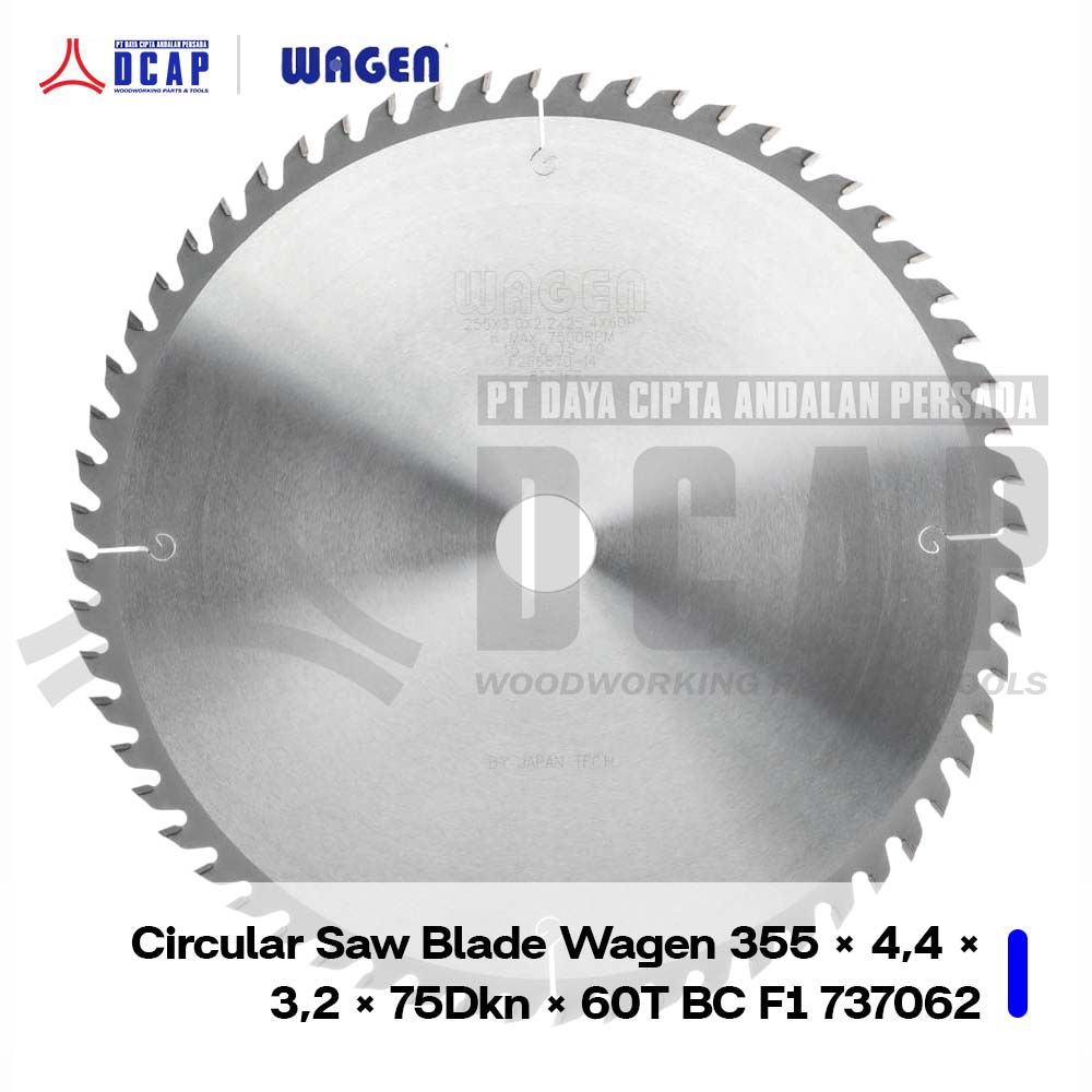 Circular Saw Blade Wagen 355 × 4.4 × 3.2 × 75Dkn × 60T BC F1 737062