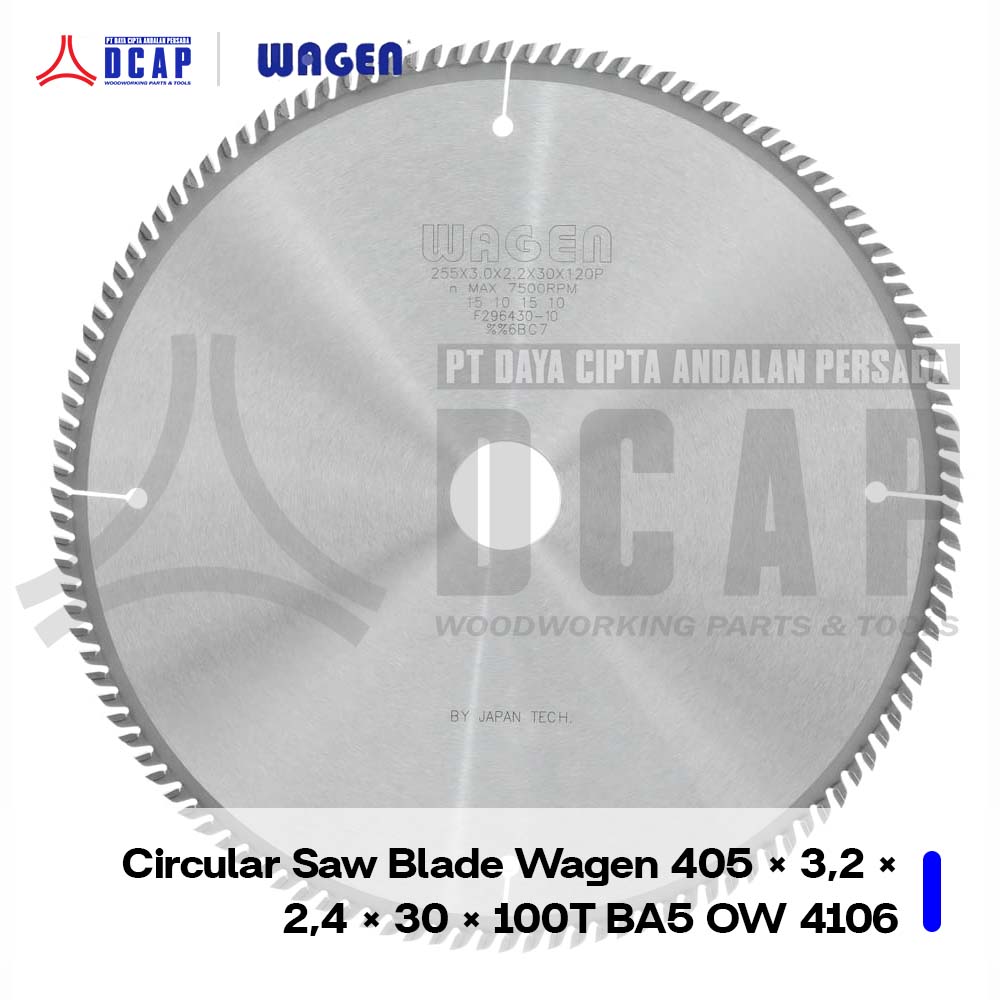 Circular Saw Blade Wagen 405 × 3.2 × 2.4 × 30 × 100T BA5 OW 4106
