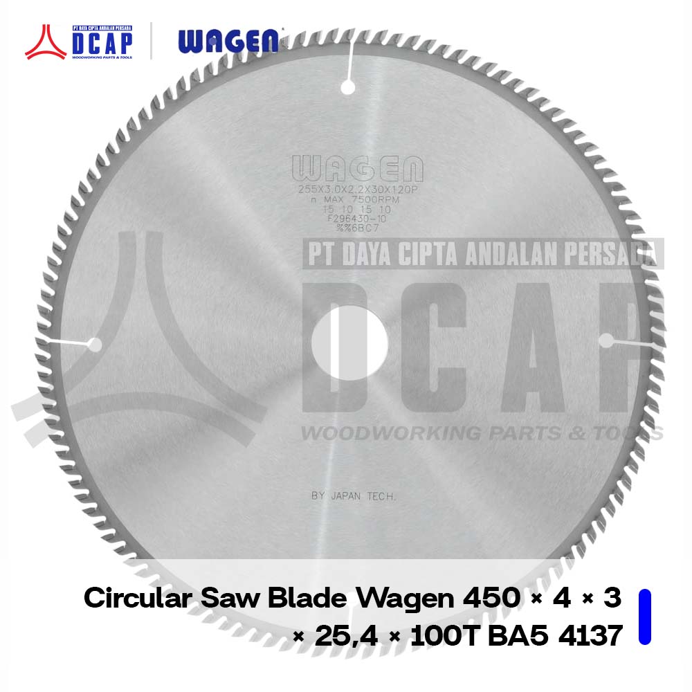 Circular Saw Blade Wagen 450 × 4 × 3 × 25.4 × 100T BA5 4137